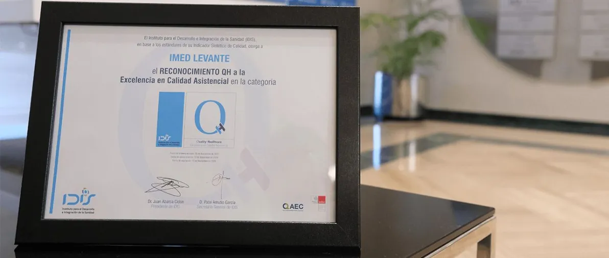 IMED Levante and IMED Elche hospitals renew their QH (Quality Healthcare) award