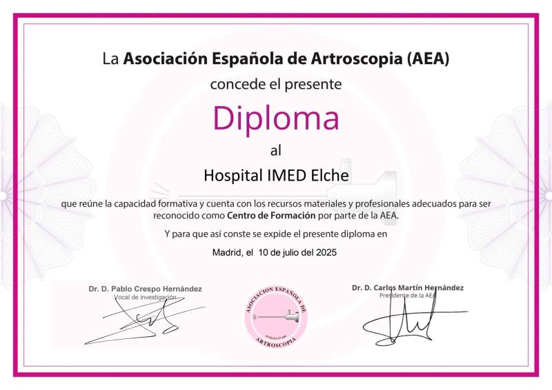 Diploma Asociación Española de Artroscopia