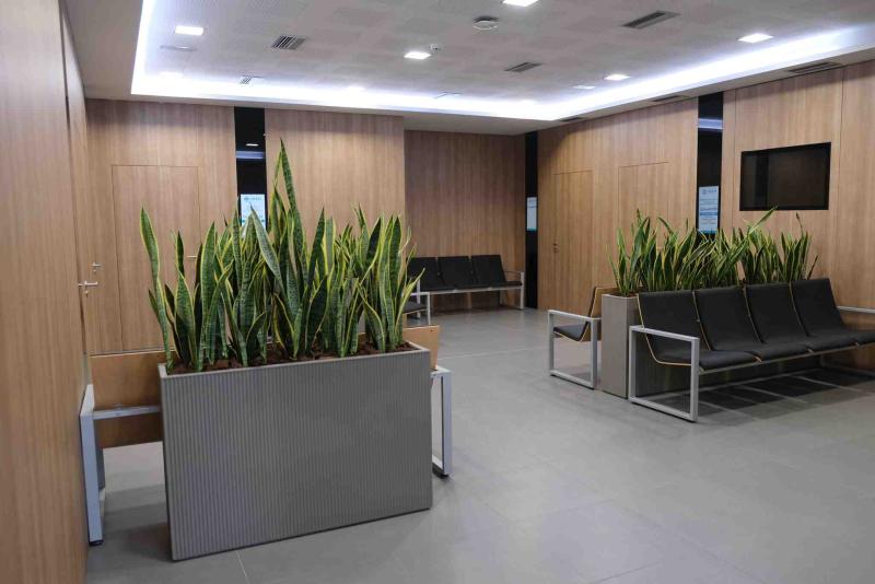 Sala de espera, edificio Isla en IMED Elche